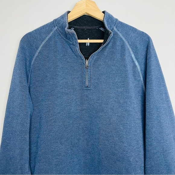 Johnnie-O Blue Reflex Prep-Formance 1/4 Zip Pullover Large - Picture 3 of 4